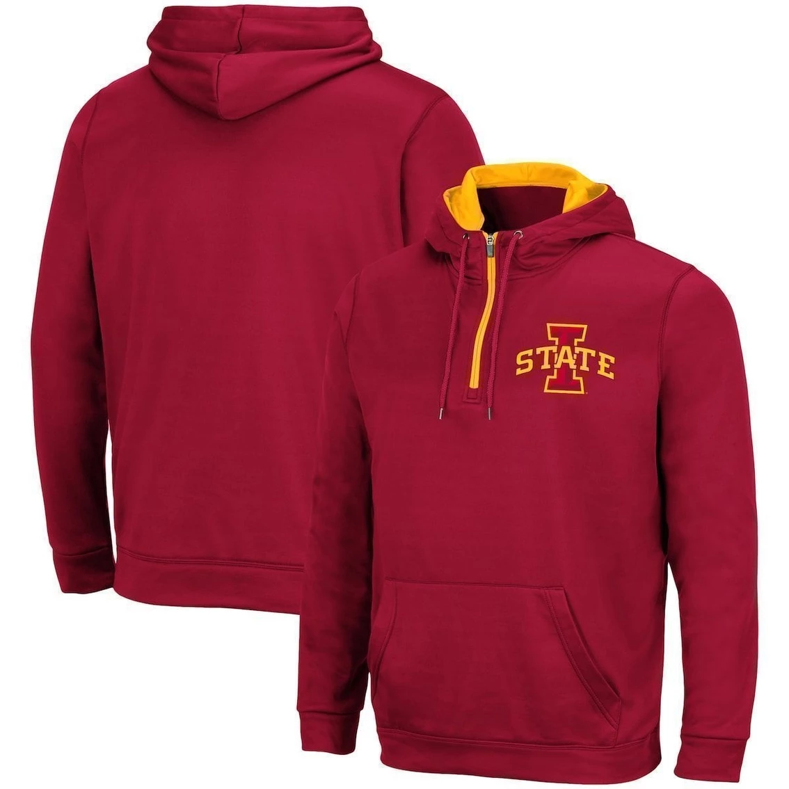 Colosseum Men's Cardinal Iowa State Cyclones Harbor Quarter-Zip Hoodie 2 Colosseum Men's Cardinal Iowa State Cyclones Harbor Quarter-Zip Hoodie - Image 2