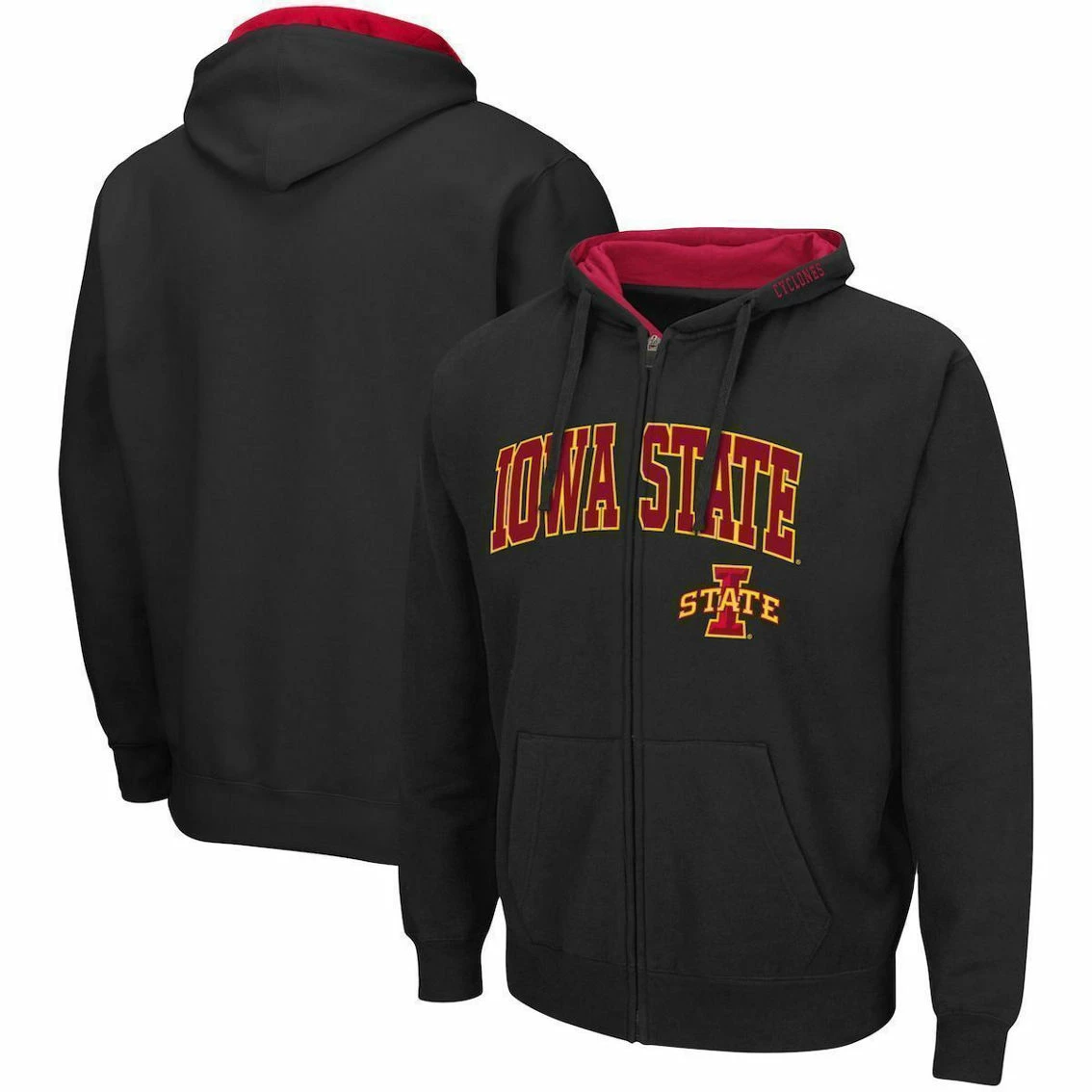 Colosseum Men's Black Iowa State Cyclones Arch & Logo 3.0 Full-Zip Hoodie 1 Colosseum Men's Black Iowa State Cyclones Arch & Logo 3.0 Full-Zip Hoodie