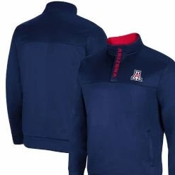 Colosseum Men's Navy Arizona Wildcats No Tomorrow Quarter-Snap Jacket