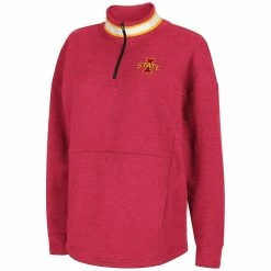 Colosseum Women's Cardinal Iowa State Cyclones Alice 2-Hit Fleece Quarter-Zip Jacket -Colosseum Shop DSCO1140882921 4633 ALT2