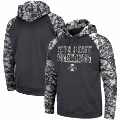 Colosseum Men's Charcoal Iowa State Cyclones OHT Military Appreciation Digital Camo Pullover Hoodie