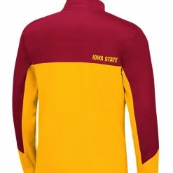 Colosseum Men's Cardinal/Gold Iowa State Cyclones Triple Dog Dare Quarter-Zip Jacket -Colosseum Shop DSCO1140896390 GOLDRE ALT3