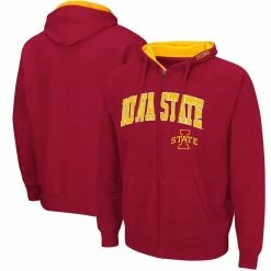 Colosseum Men's Cardinal Iowa State Cyclones Arch & Logo 3.0 Full-Zip Hoodie