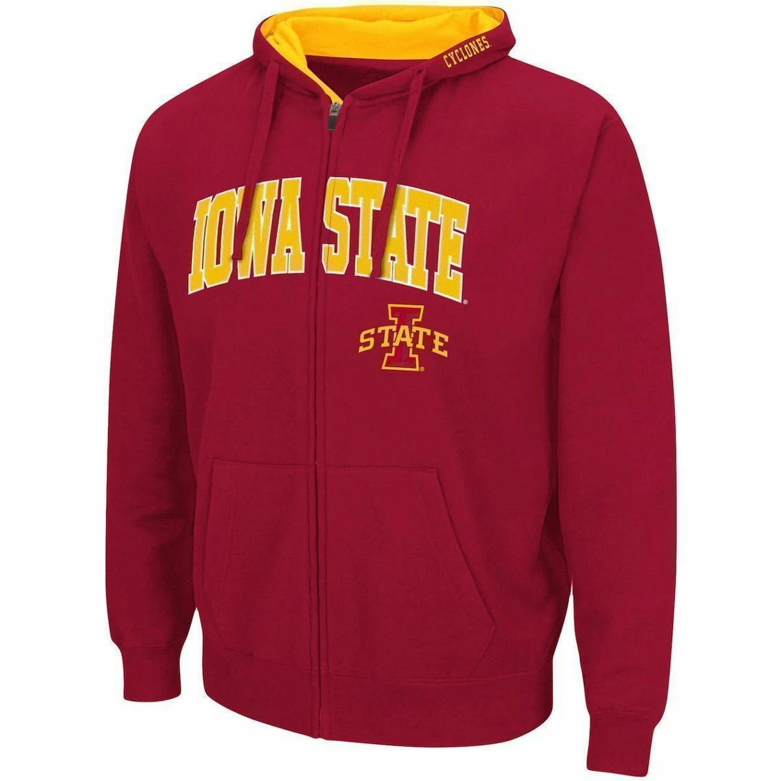 Colosseum Men's Cardinal Iowa State Cyclones Arch & Logo 3.0 Full-Zip Hoodie 3 Colosseum Men's Cardinal Iowa State Cyclones Arch & Logo 3.0 Full-Zip Hoodie - Image 3