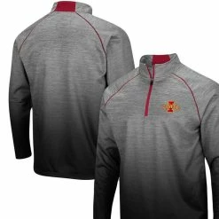 Colosseum Men's Heathered Gray Iowa State Cyclones Sitwell Sublimated Quarter-Zip Pullover Jacket