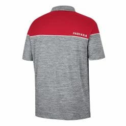 Colosseum Men's Heathered Gray/Crimson Indiana Hoosiers Birdie Polo -Colosseum Shop DSCO1142024422 1927 ALT3