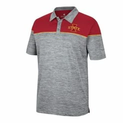 Colosseum Men's Heathered Gray/Cardinal Iowa State Cyclones Birdie Polo 6 Colosseum Men's Heathered Gray/Cardinal Iowa State Cyclones Birdie Polo -Colosseum Shop DSCO1142120449 1927 ALT2
