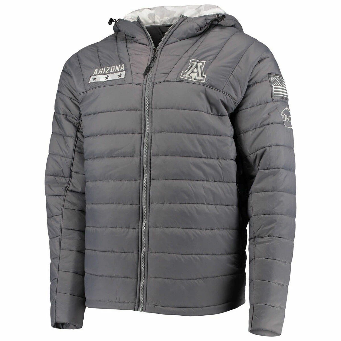 Men's Colosseum Gray/Camo Arizona Wildcats OHT Military Appreciation Iceman Snow Puffer Full-Zip Hoodie Jacket 3 Men's Colosseum Gray/Camo Arizona Wildcats OHT Military Appreciation Iceman Snow Puffer Full-Zip Hoodie Jacket - Image 3