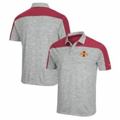 Men's Colosseum Gray/Cardinal Iowa State Cyclones Einstein Polo