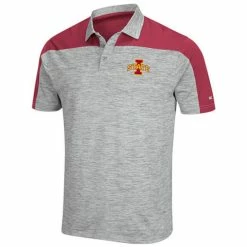 Men's Colosseum Gray/Cardinal Iowa State Cyclones Einstein Polo 6 Men's Colosseum Gray/Cardinal Iowa State Cyclones Einstein Polo -Colosseum Shop DSCO1142288065 1927 ALT2