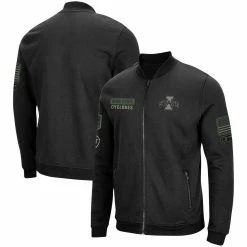 Colosseum Men's Black Iowa State Cyclones OHT Military Appreciation Team High-Speed Bomber Full-Zip Jacket
