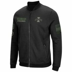 Colosseum Men's Black Iowa State Cyclones OHT Military Appreciation Team High-Speed Bomber Full-Zip Jacket -Colosseum Shop DSCO1142289104 1007 ALT2