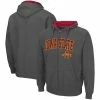 Colosseum Men's Charcoal Iowa State Cyclones Arch & Logo 3.0 Full-Zip Hoodie