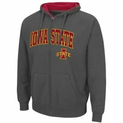 Colosseum Men's Charcoal Iowa State Cyclones Arch & Logo 3.0 Full-Zip Hoodie -Colosseum Shop DSCO1142446150 1904 ALT2