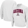 Colosseum Men's White Arizona Wildcats Arch & Logo Crew Neck Sweatshirt