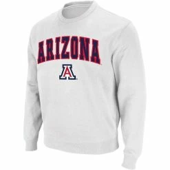 Colosseum Men's White Arizona Wildcats Arch & Logo Crew Neck Sweatshirt -Colosseum Shop DSCO1142446392 3550 ALT2