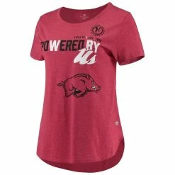 Women's Colosseum Heathered Cardinal Arkansas Razorbacks PoWered By Title IX T-Shirt -Colosseum Shop DSCO1143783720 4633 ALT2