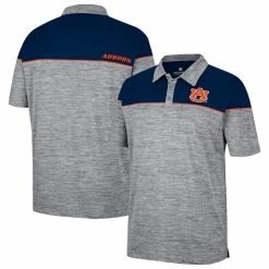 Colosseum Men's Heathered Gray/Navy Auburn Tigers Birdie Polo