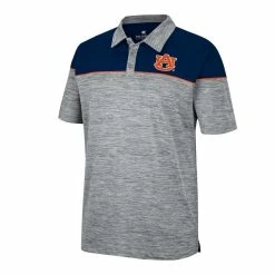 Colosseum Men's Heathered Gray/Navy Auburn Tigers Birdie Polo -Colosseum Shop DSCO1144436934 1927 ALT2
