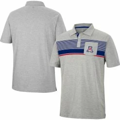 Colosseum Men's Heathered Gray Arizona Wildcats Golfer Pocket Polo