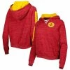 Colosseum Women's Cardinal Iowa State Cyclones The Devil Speckle Lace-Placket Raglan Pullover Hoodie
