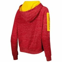 Colosseum Women's Cardinal Iowa State Cyclones The Devil Speckle Lace-Placket Raglan Pullover Hoodie -Colosseum Shop DSCO1145451505 4633 ALT3