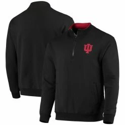 Colosseum Men's Black Indiana Hoosiers Tortugas Logo Quarter-Zip Jacket