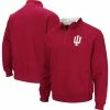 Colosseum Men's Crimson Indiana Hoosiers Big & Tall Tortugas Logo Quarter-Zip Sweatshirt