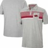 Colosseum Men's Heathered Gray Arkansas Razorbacks Golfer Pocket Polo
