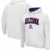 Colosseum Men's White Arizona Wildcats Arch & Logo 3.0 Pullover Hoodie