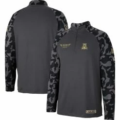 Colosseum Men's Charcoal Arizona Wildcats OHT Military Appreciation Long Range Raglan Quarter-Zip Jacket