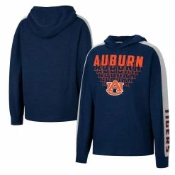 Colosseum Youth Heathered Navy Auburn Tigers Wind Changes Hoodie T-Shirt