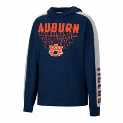 Colosseum Youth Heathered Navy Auburn Tigers Wind Changes Hoodie T-Shirt -Colosseum Shop DSCO1146345543 SXT5 ALT2