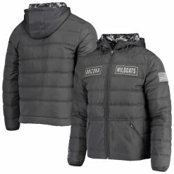 Colosseum Men's Charcoal Arizona Wildcats OHT Military Appreciation Digital Camo Detail Full-Zip Puffer Jacket