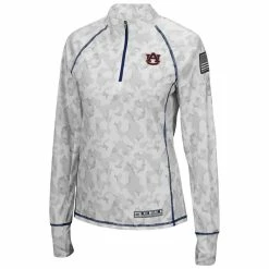 Colosseum Women's White Auburn Tigers OHT Military Appreciation Officer Arctic Camo 1/4-Zip Jacket -Colosseum Shop DSCO1146346050 3550 ALT2
