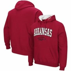 Colosseum Men's Cardinal Arkansas Razorbacks Arch & Logo 3.0 Pullover Hoodie