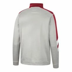 Colosseum Men's Gray/Crimson Indiana Hoosiers Bushwood Fleece Quarter-Zip Jacket -Colosseum Shop DSCO1146346299 1927 ALT3