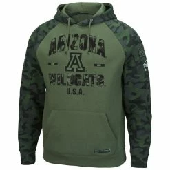 Colosseum Men's Olive/Camo Arizona Wildcats OHT Military Appreciation Raglan Pullover Hoodie -Colosseum Shop DSCO1146363847 2068 ALT2