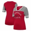 Colosseum Women's Cardinal/Heathered Gray Arkansas Razorbacks There You Are V-Neck T-Shirt