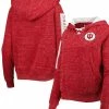 Colosseum Women's Crimson Indiana Hoosiers The Devil Speckle Lace-Placket Raglan Pullover Hoodie