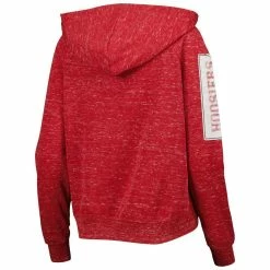 Colosseum Women's Crimson Indiana Hoosiers The Devil Speckle Lace-Placket Raglan Pullover Hoodie -Colosseum Shop DSCO1146364398 2840 ALT3