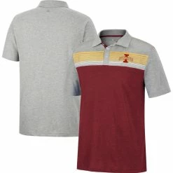 Colosseum Men's Cardinal/Heathered Gray Iowa State Cyclones Caddie Polo