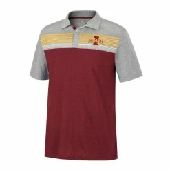 Colosseum Men's Cardinal/Heathered Gray Iowa State Cyclones Caddie Polo -Colosseum Shop DSCO1146364403 4633 ALT2