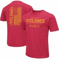 Colosseum Men's Cardinal Iowa State Cyclones OHT Military Appreciation Flag 2.0 T-Shirt