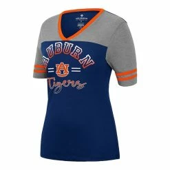 Colosseum Women's Navy/Heathered Gray Auburn Tigers There You Are V-Neck T-Shirt -Colosseum Shop DSCO1146462008 1320 ALT2