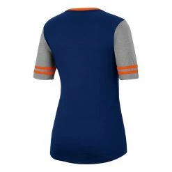 Colosseum Women's Navy/Heathered Gray Auburn Tigers There You Are V-Neck T-Shirt -Colosseum Shop DSCO1146462008 1320 ALT3