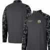 Colosseum Men's Charcoal Auburn Tigers OHT Military Appreciation Long Range Raglan Quarter-Zip Jacket
