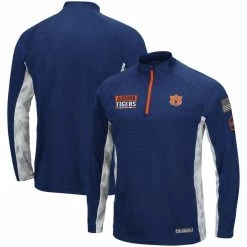 Colosseum Men's Navy Auburn Tigers OHT Military Appreciation Snow Cruise Raglan 1/4-Zip Jacket