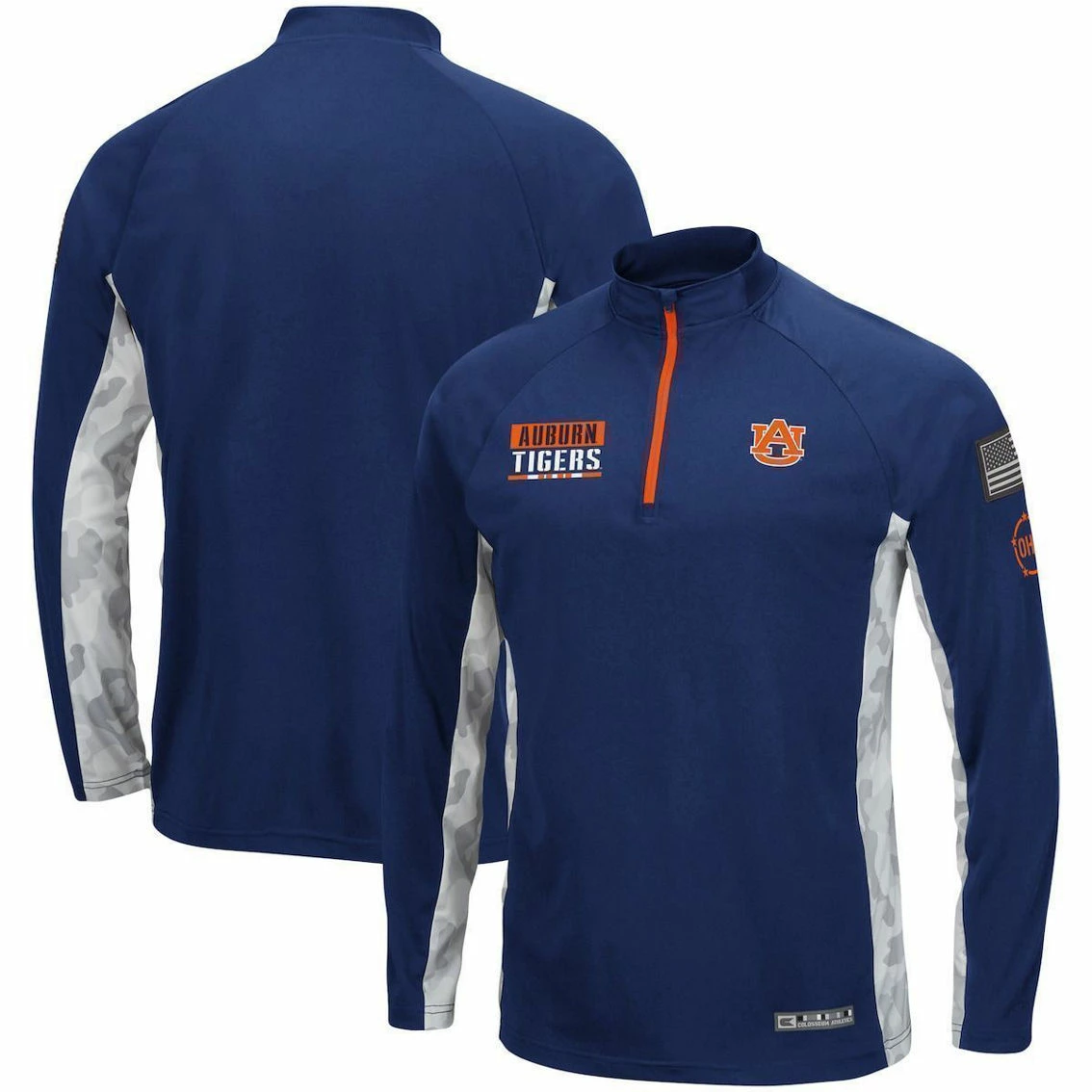 Colosseum Men's Navy Auburn Tigers OHT Military Appreciation Snow Cruise Raglan 1/4-Zip Jacket 2 Colosseum Men's Navy Auburn Tigers OHT Military Appreciation Snow Cruise Raglan 1/4-Zip Jacket - Image 2