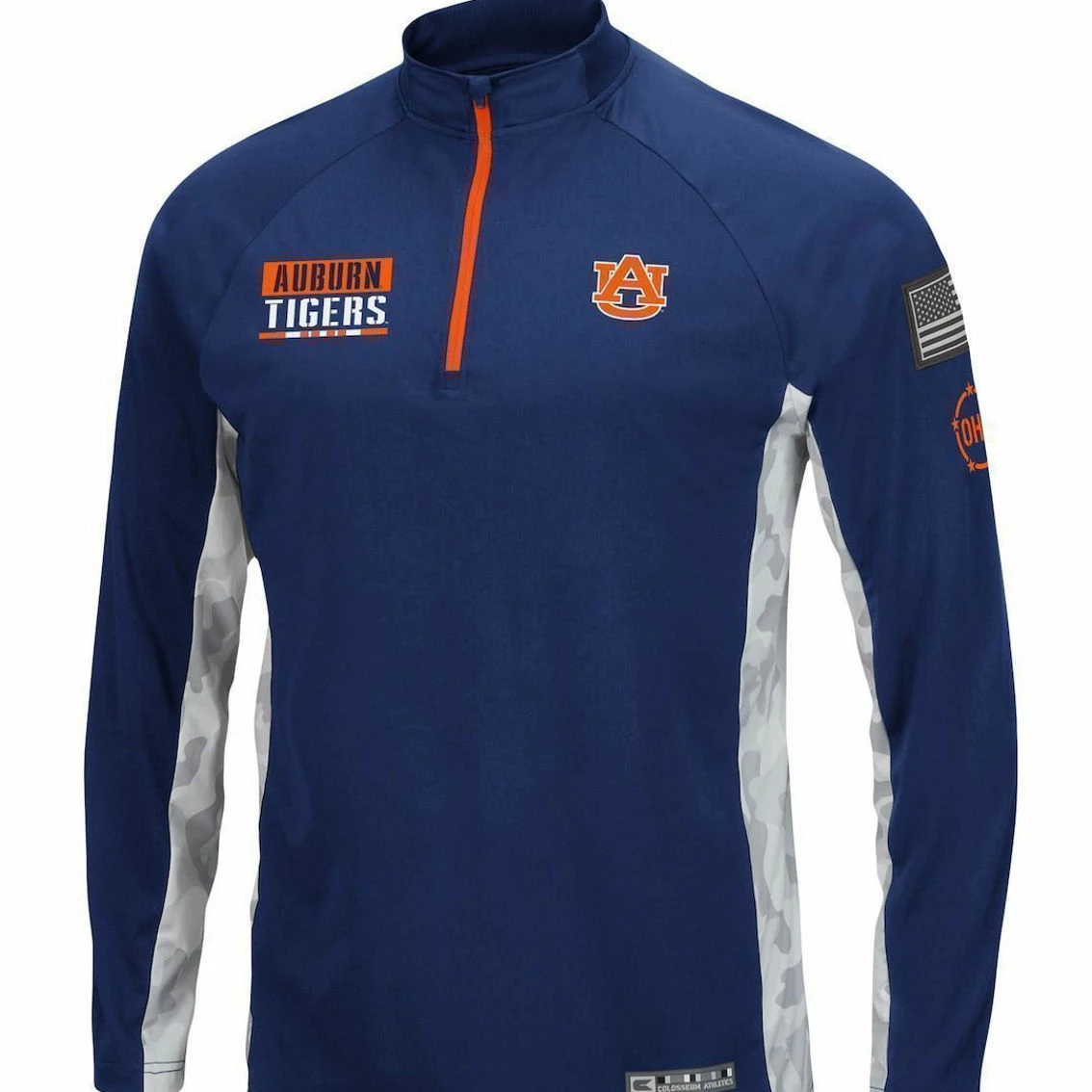 Colosseum Men's Navy Auburn Tigers OHT Military Appreciation Snow Cruise Raglan 1/4-Zip Jacket 3 Colosseum Men's Navy Auburn Tigers OHT Military Appreciation Snow Cruise Raglan 1/4-Zip Jacket - Image 3